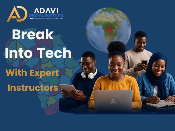 Students learning digital skills on Adavi Digital platform